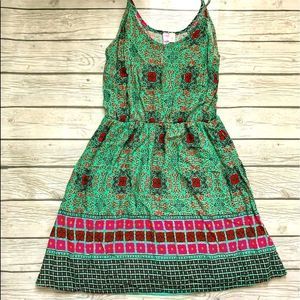 Francesca’s green and pink dress-medium